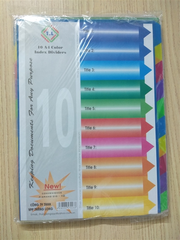 Chia file nhựa TL 10 số