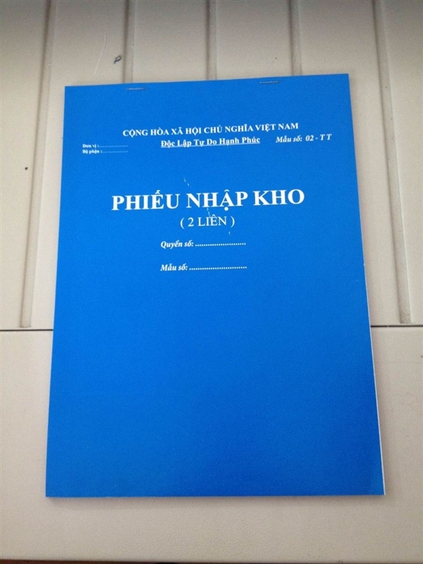 Phiếu nhập kho 2 liên 60 tờ