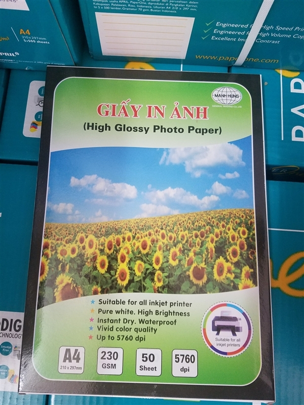 Giấy in ảnh ĐL 230g MH A4 1 mặt