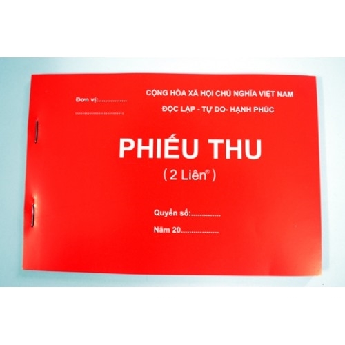 Phiếu thu 2 liên 60 tờ