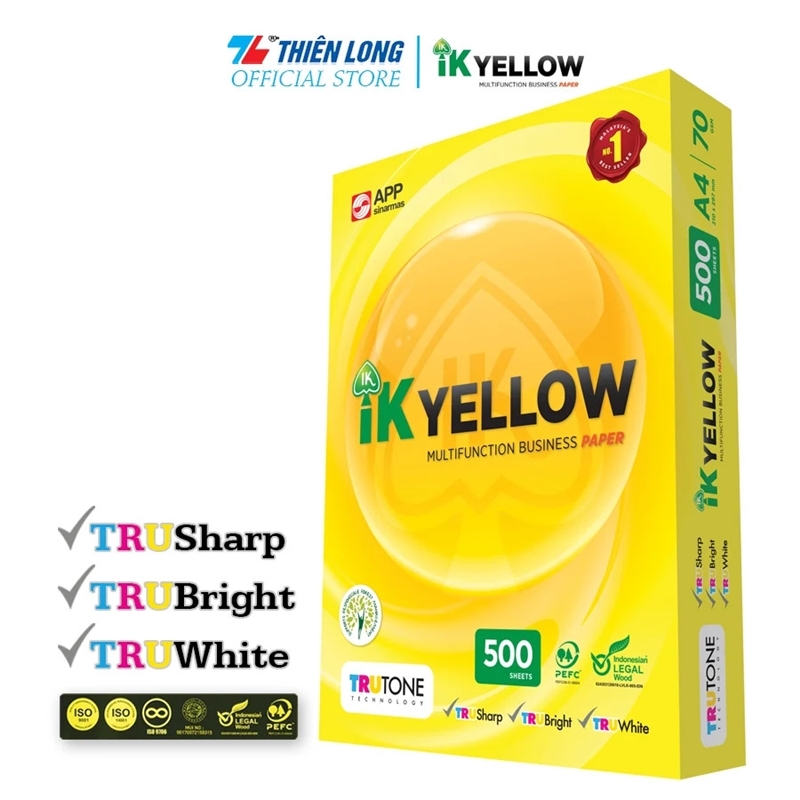 Giấy IK Yellow A4 ĐL70/90