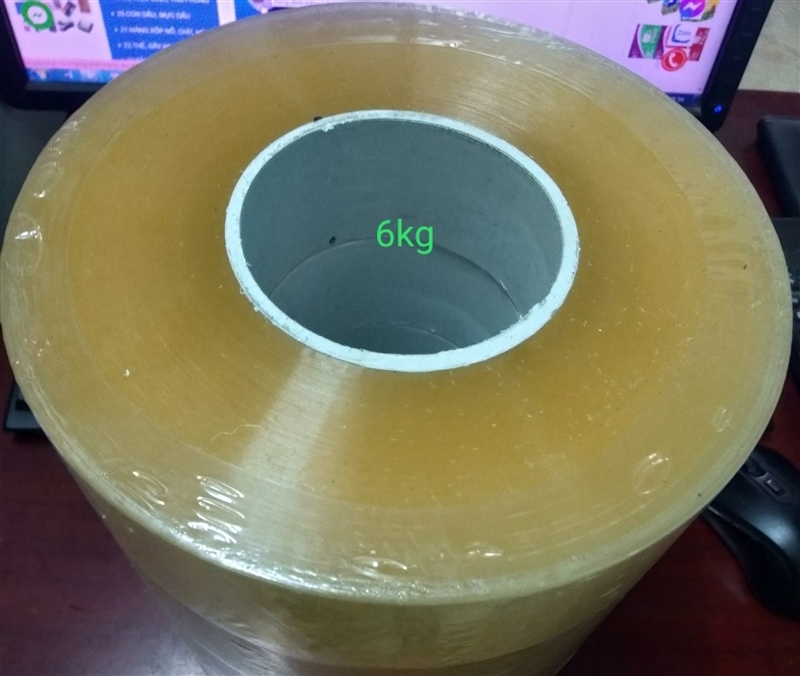 Băng dính trắng 1kg/1cuộn (1cây=6cuộn=6kg)